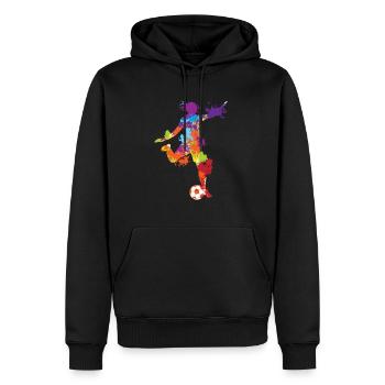 Splash Art Football Female Soccer Color Splash - Männer Premium Bio Hoodie - Schwarz - Vorne - Nico (187cm)