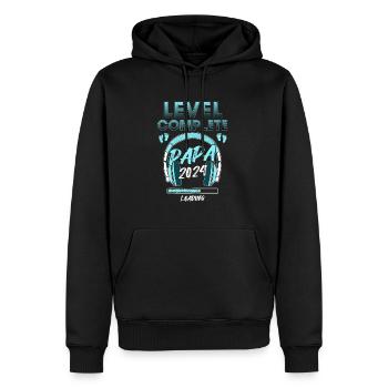 Level Complete PAPA 2024 Loading - Männer Premium Bio Hoodie - Schwarz - Vorne - Nico (187cm)