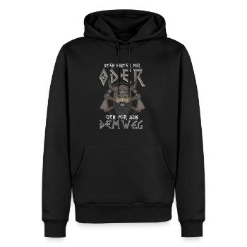 Wikinger Steh Hinter Mir - Männer Premium Bio Hoodie - Schwarz - Vorne - Nico (187cm)
