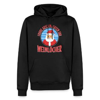 Frohe Arschnachten ihr Weinlöcher - Männer Premium Bio Hoodie - Schwarz - Vorne - Nico (187cm)