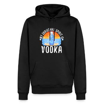 Mon de Noël est la vodka - Sweat à capuche Premium bio Homme - noir - Devant - Nico (187cm)