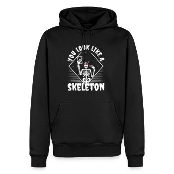 You look good as skeleton - Männer Premium Bio Hoodie - Schwarz - Vorne - Nico (187cm)