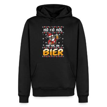 Ho Ho Hol mir mal ein Bier - Männer Premium Bio Hoodie - Schwarz - Vorne - Nico (187cm)