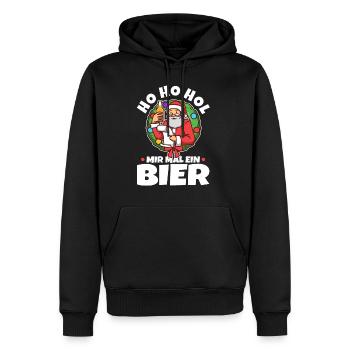 Ho Ho Hol mir mal ein Bier - Männer Premium Bio Hoodie - Schwarz - Vorne - Nico (187cm)