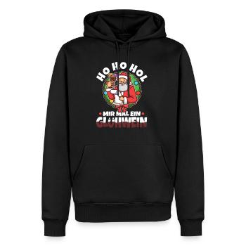 Ho Ho Hol mir mal ein Glühwein - Männer Premium Bio Hoodie - Schwarz - Vorne - Nico (187cm)