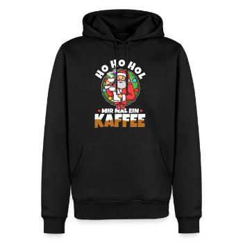Ho Ho Hol mir mal ein Kaffee - Männer Premium Bio Hoodie - Schwarz - Vorne - Nico (187cm)