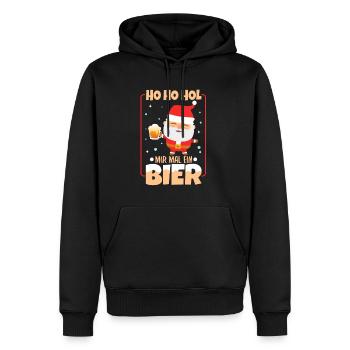 Ho Ho Hol mir mal ein Bier - Männer Premium Bio Hoodie - Schwarz - Vorne - Nico (187cm)