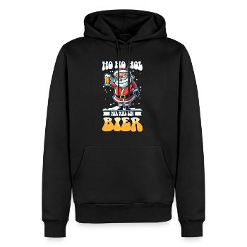 Ho Ho Hol mir mal ein Kaffee - Männer Premium Bio Hoodie - Schwarz - Vorne - Nico (187cm)