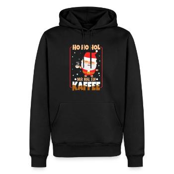 Ho Ho Hol mir mal ein Kaffee - Männer Premium Bio Hoodie - Schwarz - Vorne - Nico (187cm)