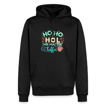 Ho Ho Hol mir mal ein Kaffee - Männer Premium Bio Hoodie - Schwarz - Vorne - Nico (187cm)