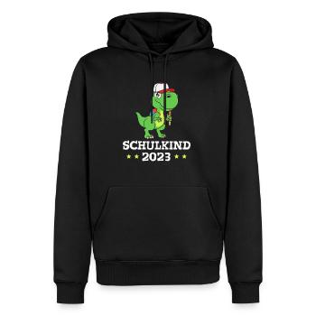 Schulkind 2023 Dinosaurier - Männer Premium Bio Hoodie - Schwarz - Vorne - Nico (187cm)