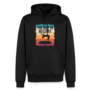 Le trampoline Sky is No Limit - Sweat à capuche Premium bio Homme - noir - Devant - Nico (187cm)