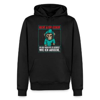 Nicht Ansprechen Ich Bin Wirklich So Genervt - Männer Premium Bio Hoodie - Schwarz - Vorne - Nico (187cm)