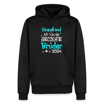 Bald Großer Bruder 2024 - Männer Premium Bio Hoodie - Schwarz - Vorne - Nico (187cm)