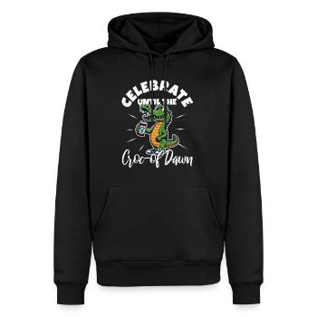 Faites la fête jusqu’à l’aube - Sweat à capuche Premium bio Homme - noir - Devant - Nico (187cm)