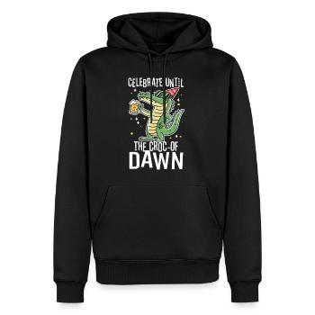 Faites la fête jusqu’à l’aube - Sweat à capuche Premium bio Homme - noir - Devant - Nico (187cm)