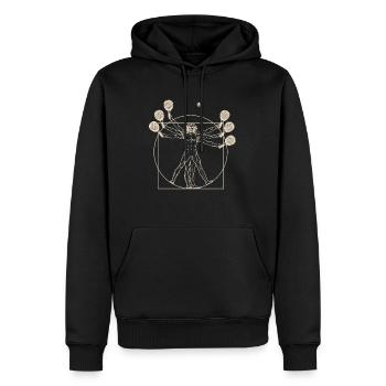 Vitruvian Man Padel Tennis Paddle - Sweat à capuche Premium bio Homme - noir - Devant - Nico (187cm)
