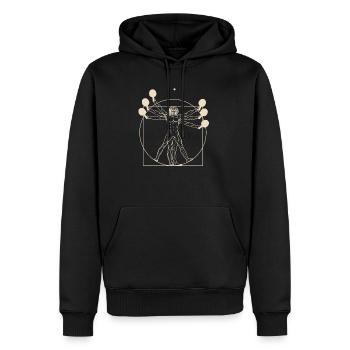 Vitruve Homme Ping-pong Tennis de table Ping-Pong - Sweat à capuche Premium bio Homme - noir - Devant - Nico (187cm)