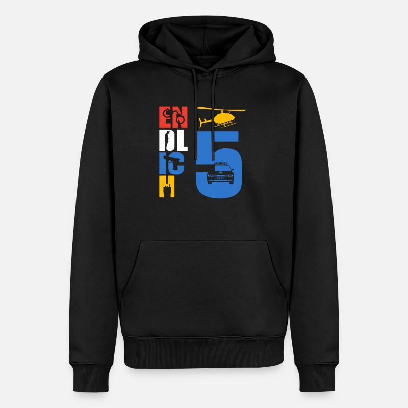 Endlich 5 Polizei - Männer Premium Bio Hoodie - Schwarz