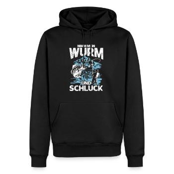 Nimm Mein Wurm Und Schluck - Männer Premium Bio Hoodie - Schwarz - Vorne - Nico (187cm)
