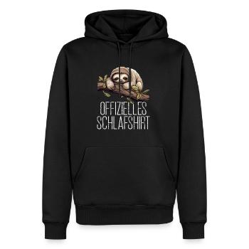 Offizelles Schlafshirt Faultier - Männer Premium Bio Hoodie - Schwarz - Vorne - Nico (187cm)