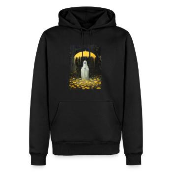 Halloween Spooky Ghost In The Forest Umbrella - Männer Premium Bio Hoodie - Schwarz - Vorne - Nico (187cm)