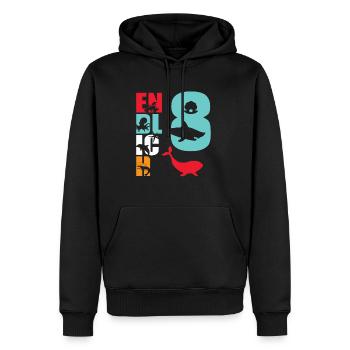 Enfin 8 Requin - Sweat à capuche Premium bio Homme - noir - Devant - Nico (187cm)