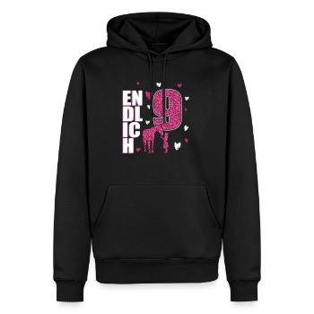 Endlich 9 Pferd Pony - Männer Premium Bio Hoodie - Schwarz - Vorne - Nico (187cm)