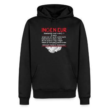 Definition Ingenieur - Männer Premium Bio Hoodie - Schwarz - Vorne - Nico (187cm)