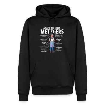 Anatomie eines Metzgers - Männer Premium Bio Hoodie - Schwarz - Vorne - Nico (187cm)