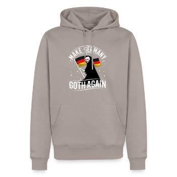 Rendre l’Allemagne gothique - Sweat à capuche Premium bio Homme - taupe - Devant - Nico (187cm)