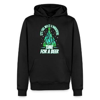 It's the most Wonderful time for a Beer - Männer Premium Bio Hoodie - Schwarz - Vorne - Nico (187cm)