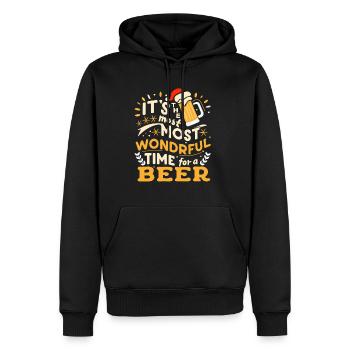 It's the most Wonderful time for a Beer - Männer Premium Bio Hoodie - Schwarz - Vorne - Nico (187cm)