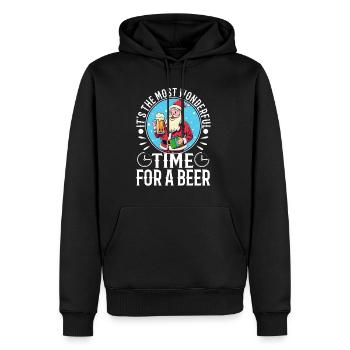 It's the most Wonderful time for a Beer - Männer Premium Bio Hoodie - Schwarz - Vorne - Nico (187cm)