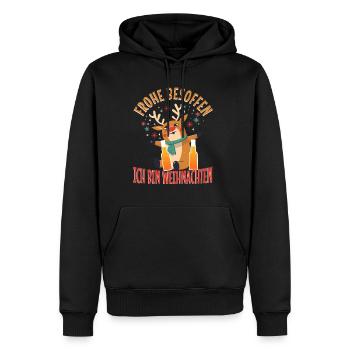 Frohe besoffen ich bin Weihnachten - Männer Premium Bio Hoodie - Schwarz - Vorne - Nico (187cm)