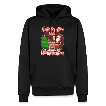 Frohe besoffen ich bin Weihnachten - Männer Premium Bio Hoodie - Schwarz - Vorne - Nico (187cm)