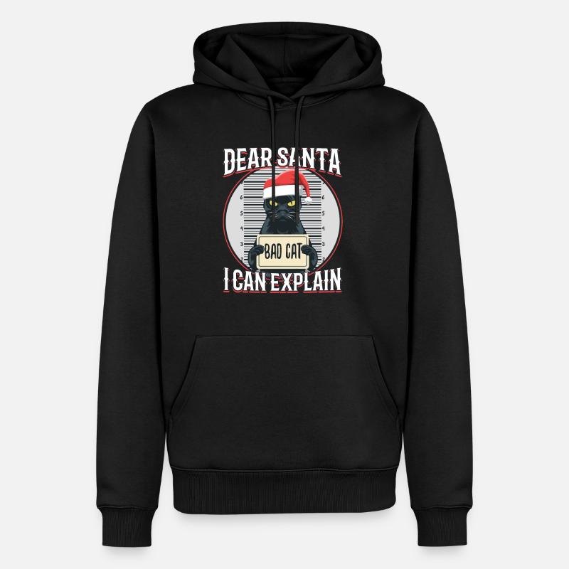 Dear santa i can explain - Männer Premium Bio Hoodie - Schwarz