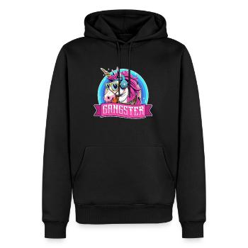 Licorne Gangsta - Sweat à capuche Premium bio Homme - noir - Devant - Nico (187cm)