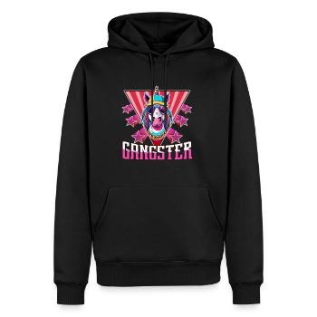 Licorne Gangsta - Sweat à capuche Premium bio Homme - noir - Devant - Nico (187cm)