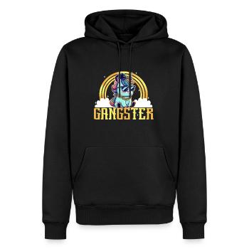 Licorne Gangsta - Sweat à capuche Premium bio Homme - noir - Devant - Nico (187cm)
