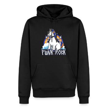 Punk Rock Unicorn - Männer Premium Bio Hoodie - Schwarz - Vorne - Nico (187cm)