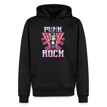 Punk Rock Unicorn - Männer Premium Bio Hoodie - Schwarz - Vorne - Nico (187cm)