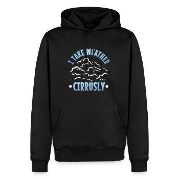 I Take Weather Cirrusly - Männer Premium Bio Hoodie - Schwarz - Vorne - Nico (187cm)