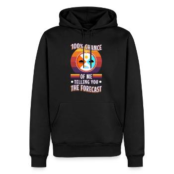 100 % de chances que je vous dise les prévisions - Sweat à capuche Premium bio Homme - noir - Devant - Nico (187cm)