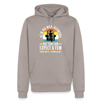 Im no weatherman but you can expect a few inches - Men’s Premium Organic Hoodie - taupe - Front - Nico (187cm)