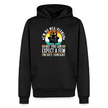 Im no weatherman but you can expect a few inches - Männer Premium Bio Hoodie - Schwarz - Vorne - Nico (187cm)