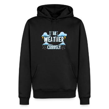 I Take Weather Cirrusly - Männer Premium Bio Hoodie - Schwarz - Vorne - Nico (187cm)