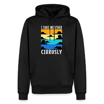 I Take Weather Cirrusly - Männer Premium Bio Hoodie - Schwarz - Vorne - Nico (187cm)