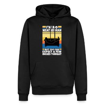 Im no weatherman but you can expect a few inches - Männer Premium Bio Hoodie - Schwarz - Vorne - Nico (187cm)
