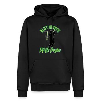 Blutgruppe Pfeffi Positiv - Männer Premium Bio Hoodie - Schwarz - Vorne - Nico (187cm)